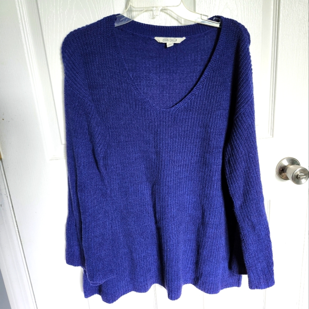 Women's Blue V-Neck Sweater
